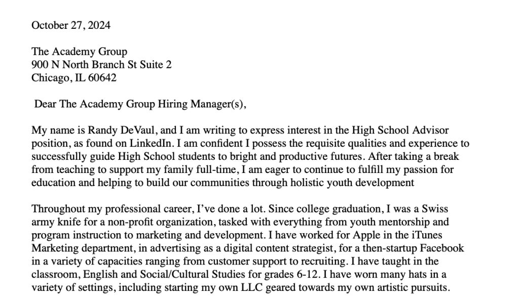 A Cover Letter To&nbsp;Myself